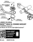 K-EDGE Garmin Max XL Combo Mount - 31.8 Black
