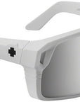 SPY+ Monolith Sunglasses - Matte White Happy Bronze Platinum Spectra Mirror Lenses