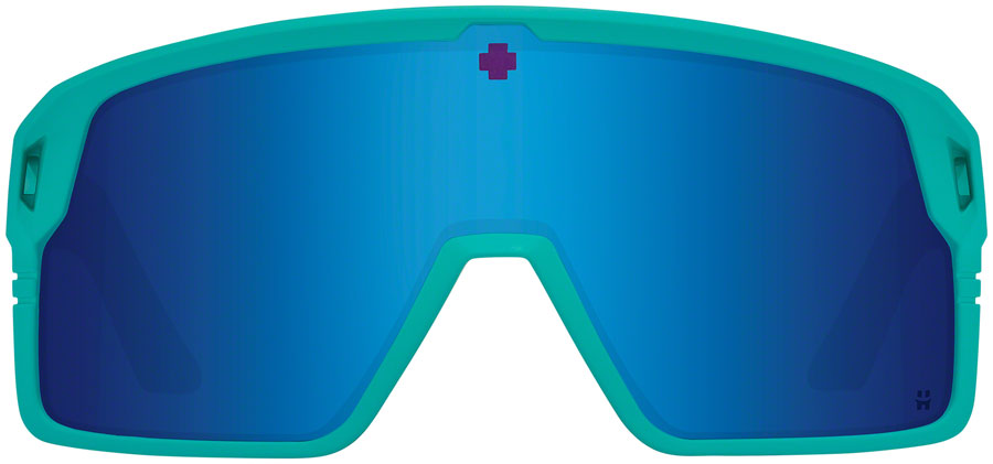 SPY+ Monolith Sunglasses - Matte Teal Happy Gray Green Dark Blue Spectra Mirror Lenses
