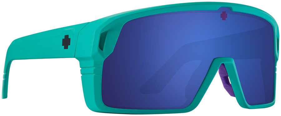 SPY+ Monolith Sunglasses - Matte Teal Happy Gray Green Dark Blue Spectra Mirror Lenses