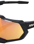 100% Speedtrap Sunglasses - Soft Tact Black HiPER Red Multilayer Mirror Lens