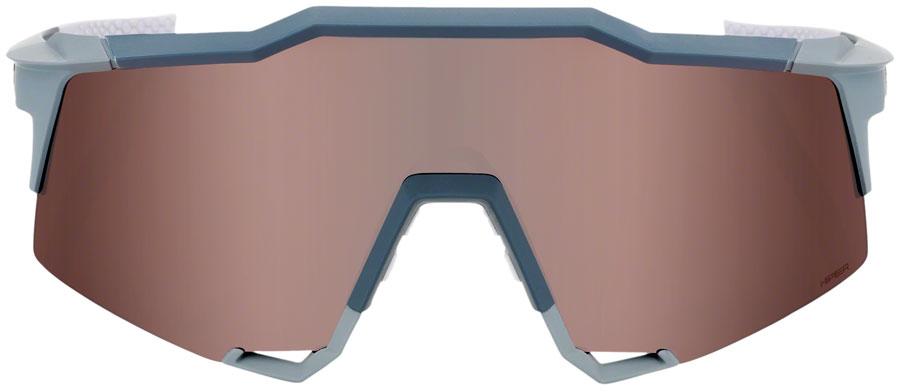 100% Speedcraft Sunglasses - Soft Tact Stone Gray HiPER Crimson Silver Mirror Lens