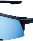 100% Speedcraft Sunglasses - Matte Black HiPER Blue Multilayer Mirror Lens