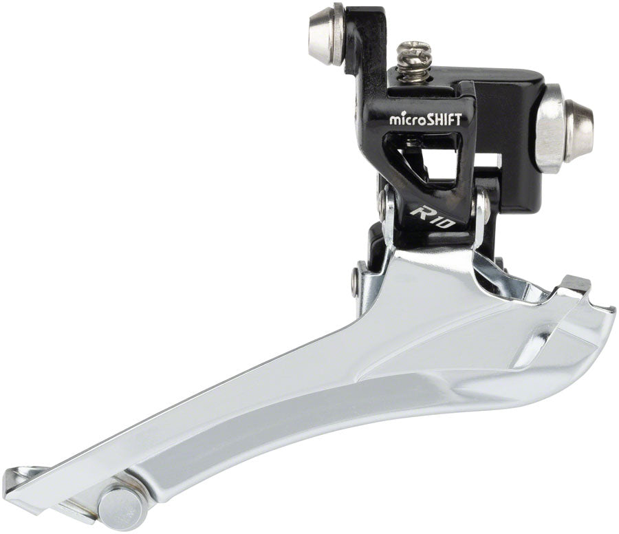 microSHIFT R10 Front Derailleur - 10-Speed Double 56t Max Braze-On Shimano Compatible BLK