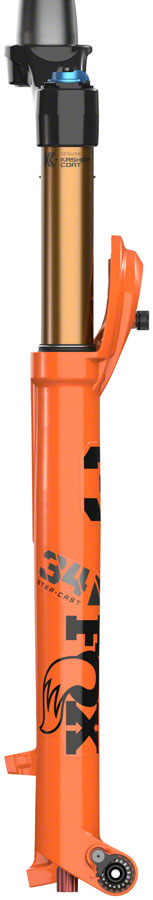 FOX 34 Step-Cast Factory Suspension Fork - 29&quot; 100 mm 15 x 110 mm 44 mm Offset Shiny Orange FIT4 3-Position Kabolt
