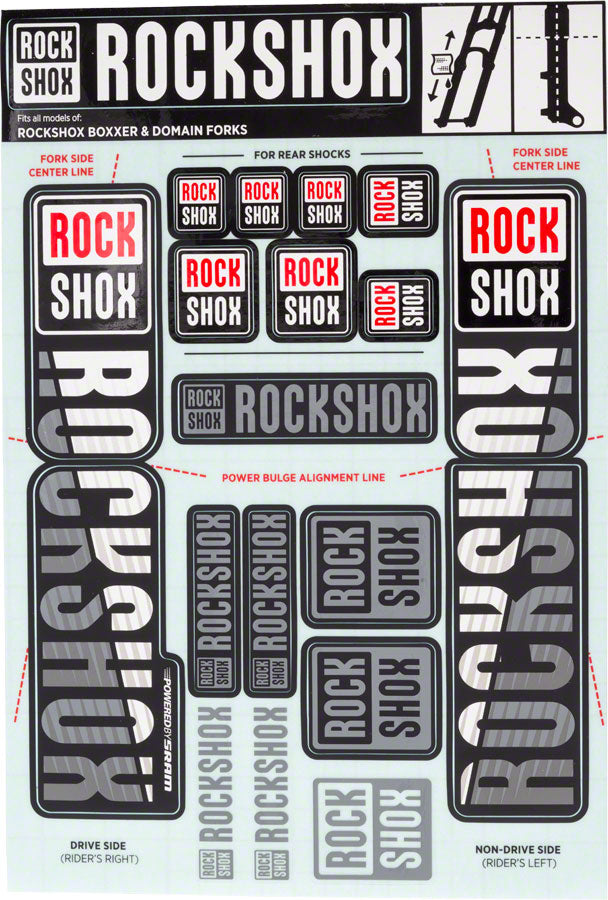 RockShox Fork Decal Kit - 35mm Dual Crown White