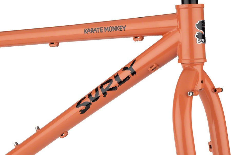 Surly Karate Monkey Frameset - 27.5&quot; Steel Peach Salmon Sundae X-Small