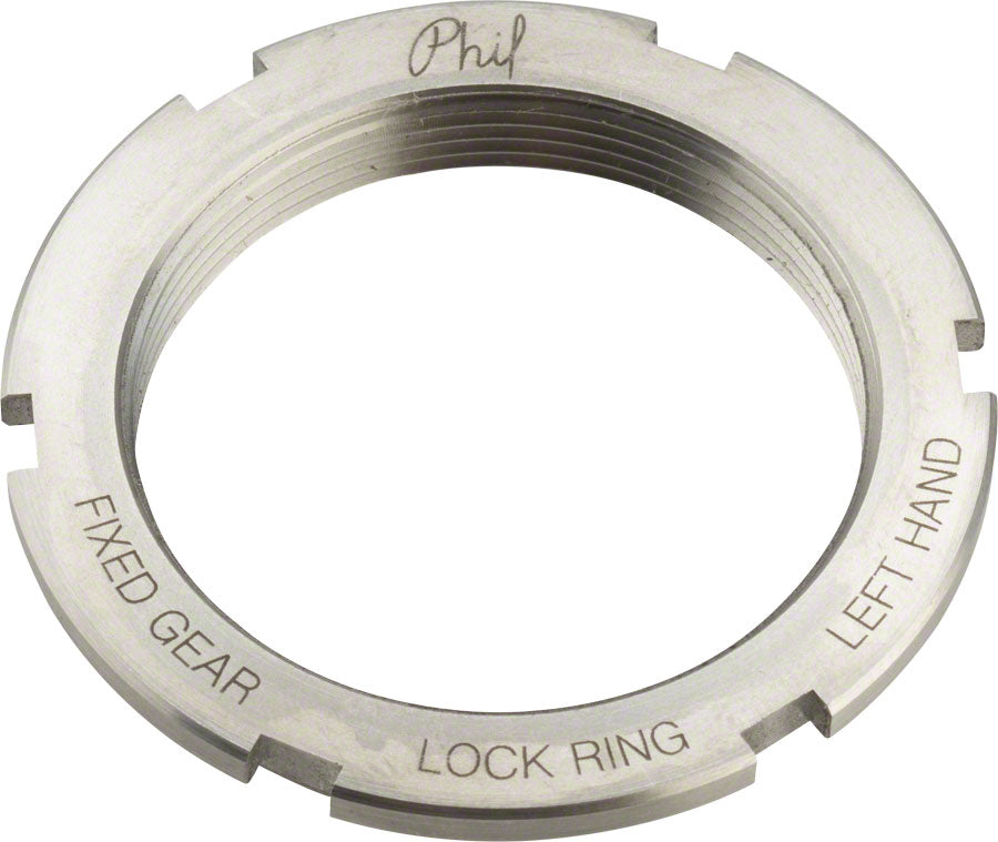 Phil Wood Stainless Steel Track Lockring 1.32&quot; x 24 tpi Left-Hand Thread