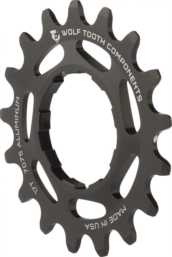 Wolf Tooth Single Speed Aluminum Cog - 17t Compatible 3/32&quot; Chains BLK