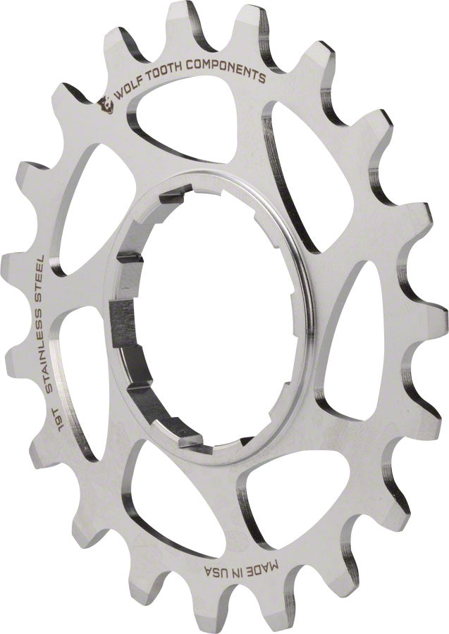 Wolf Tooth Single Speed Stainless Steel Cog - 19t Compatible 3/32&quot; Chains