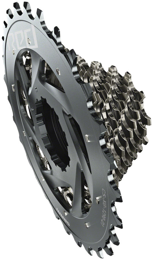 SRAM RED AXS XG-1290 Cassette - 12 Speed 10-33t Silver For XDR Driver Body D1