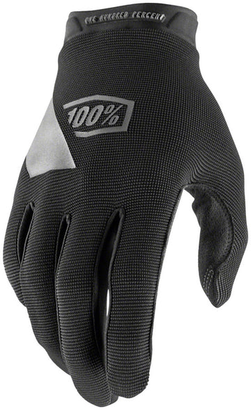 100% Ridecamp Youth Gloves - Black Full Finger Medium