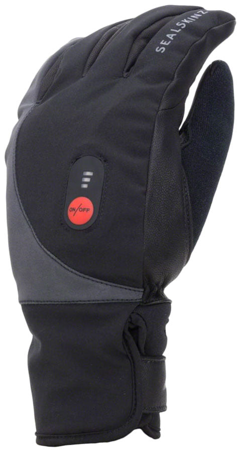 SealSkinz Upwell Waterproof Heated Gloves - Black Full Finger X-Large