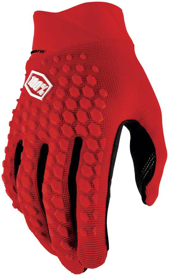 100% Geomatic Gloves - Red Full Finger Mens Medium