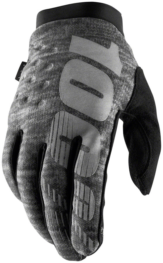 100% Brisker Gloves - Gray Full Finger Mens Medium