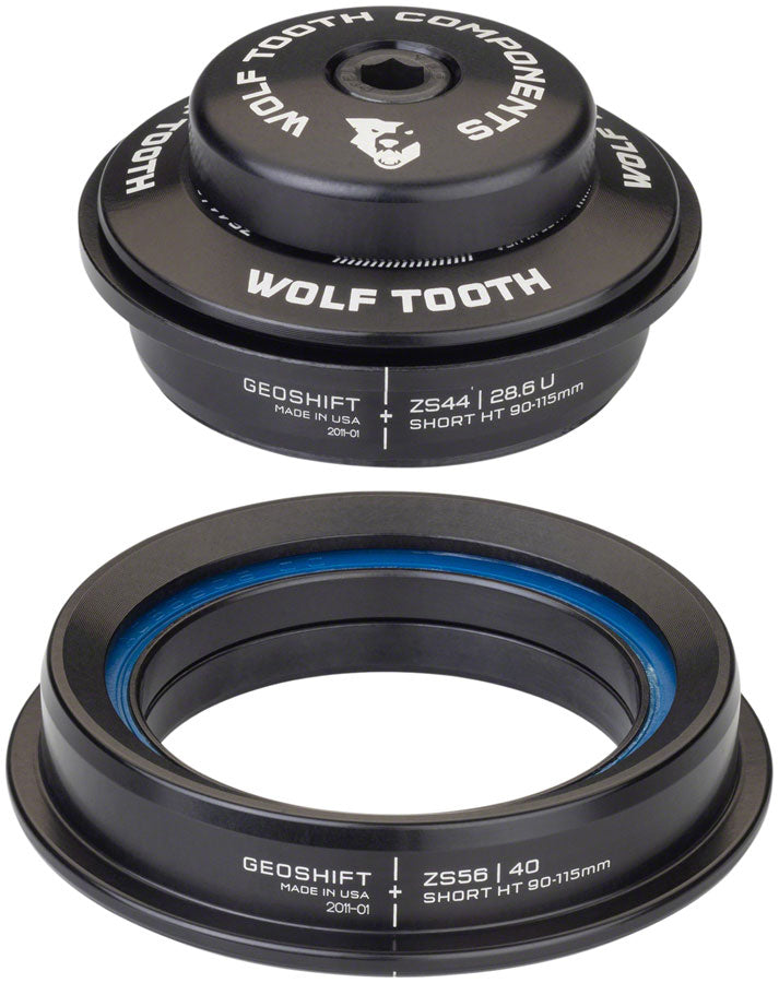 Wolf Tooth GeoShift Performance Angle Headset - 1 Deg Short ZS44/ZS56 Black