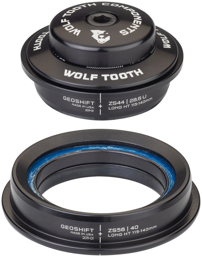 Wolf Tooth GeoShift Performance Angle Headset - 1 Deg Long ZS44/ZS56 Black