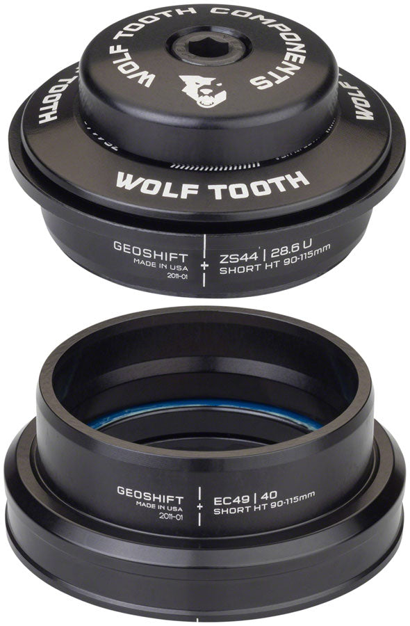 Wolf Tooth GeoShift Performance Angle Headset - 1 Deg Short ZS44/EC49 Black