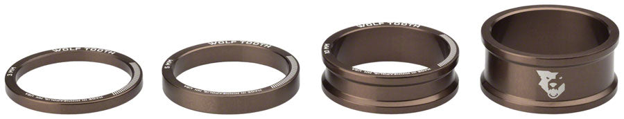Wolf Tooth Precision Headset Spacers - 3/5/10/15mm Espresso