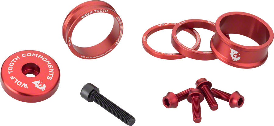 Wolf Tooth BlingKit: Headset Spacer Kit 3 510 15mm Red