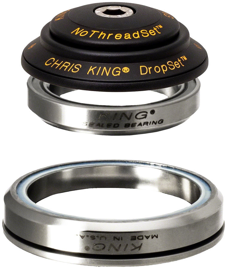 Chris King DropSet 3 Headset - 1-1/8 - 1.5&quot; 41/52mm 36 Deg Black/Gold