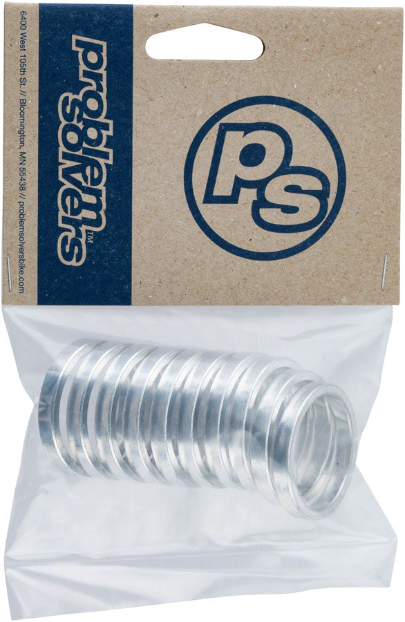 Problem Solvers Headset Stack Spacer - 28.6 5mm Aluminum Silver Bag of 10