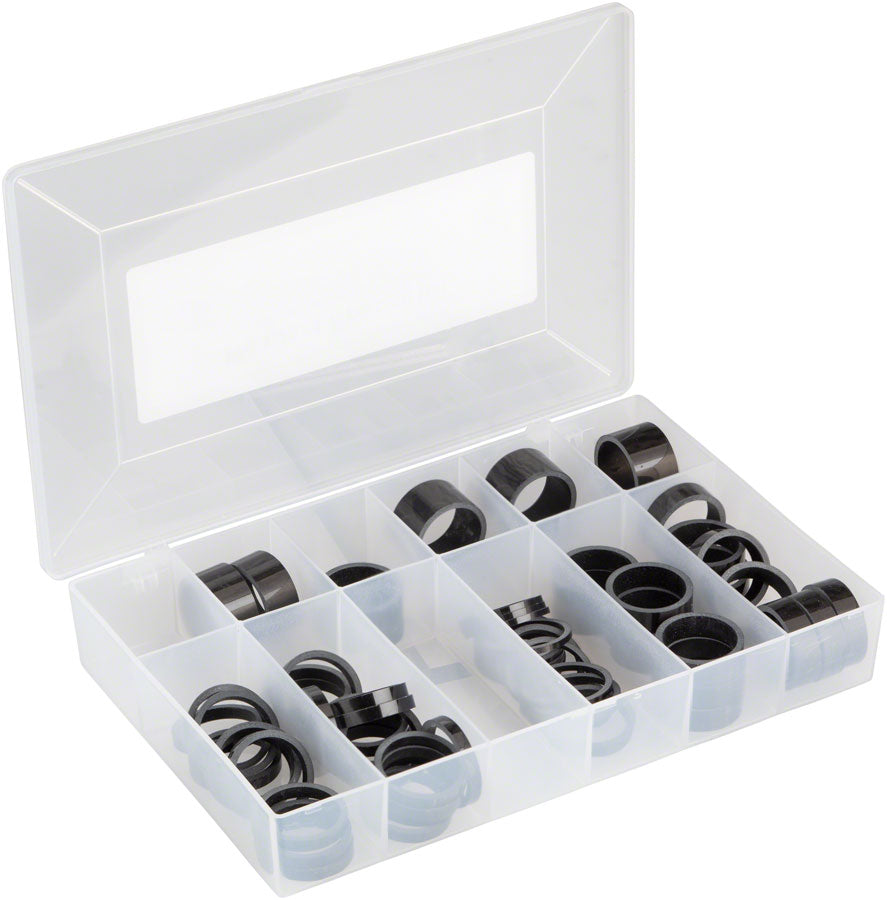 Wheels Manufacturing Carbon Headset Spacer Kit - 1-1/8&quot; Assorted 62pcs Gloss