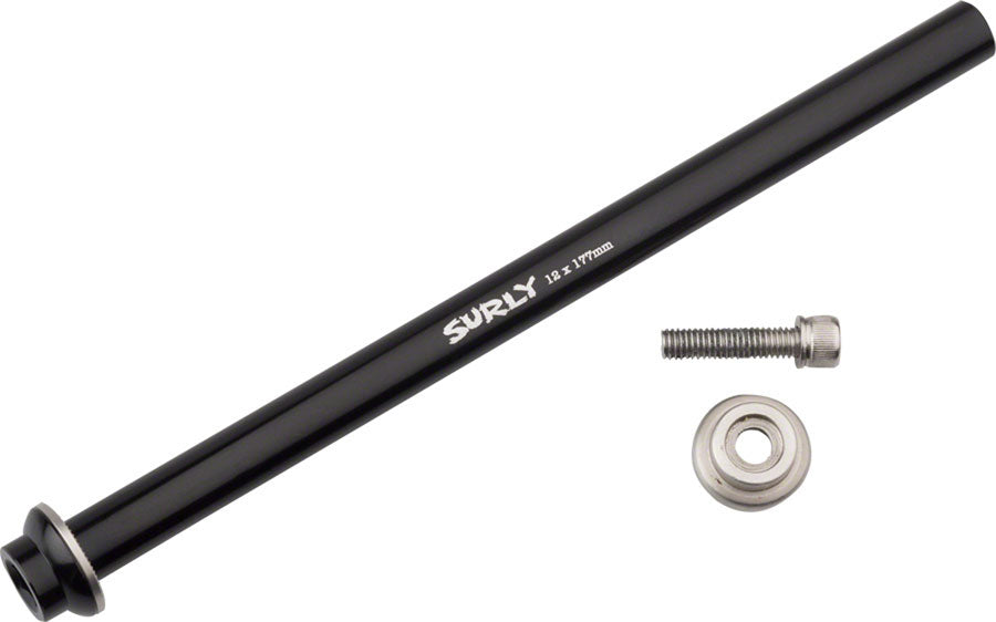 Surly Rear Thru-Axle - 12x177 mm Stainless Black - The Bike Hub