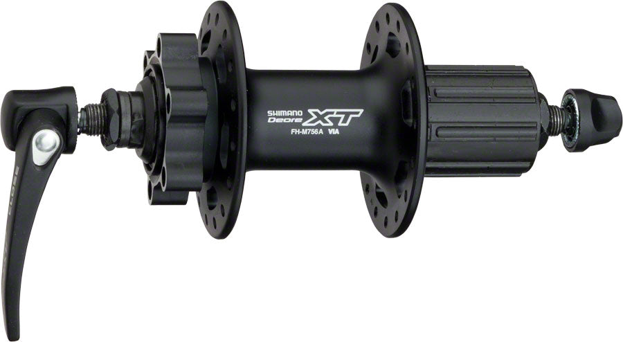 Shimano XT FH-M756-A Rear Hub - QR x 135mm 6-Bolt HG10 Black 32H