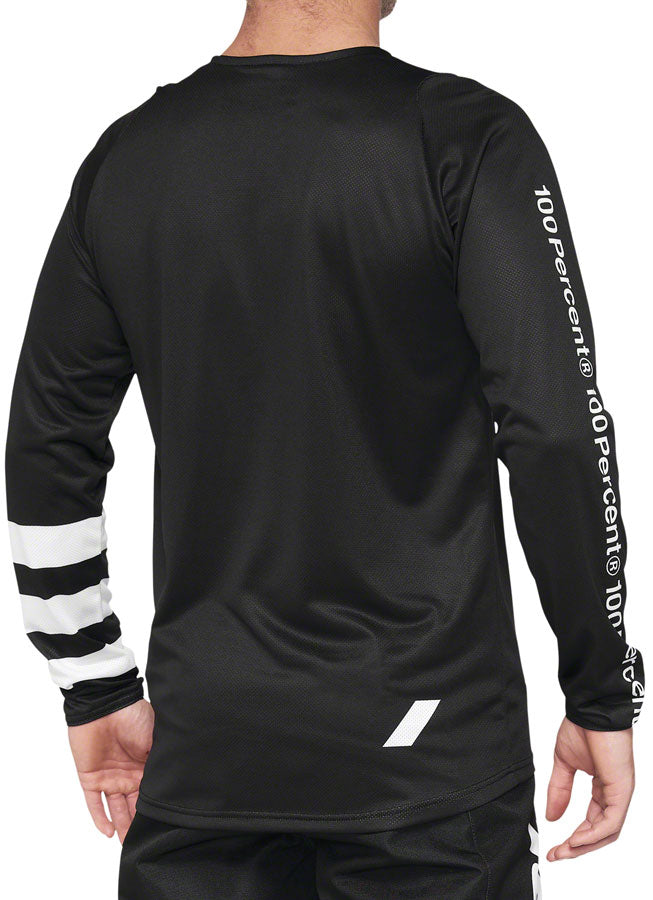100% R-Core Jersey - Black/Red Long Sleeve Mens Small - The Bike Hub