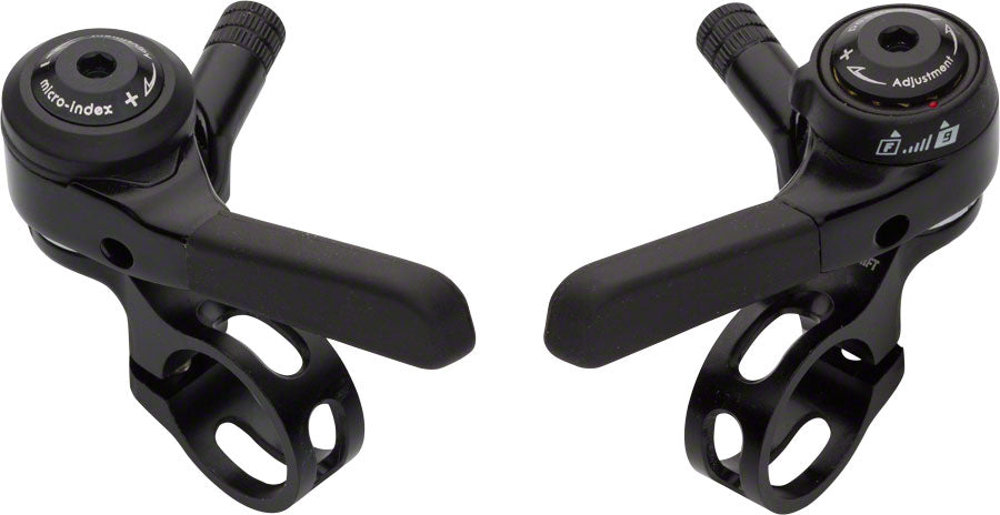 microSHIFT Thumb Shifter Set 9-Speed Double/Triple Shimano Compatible Black