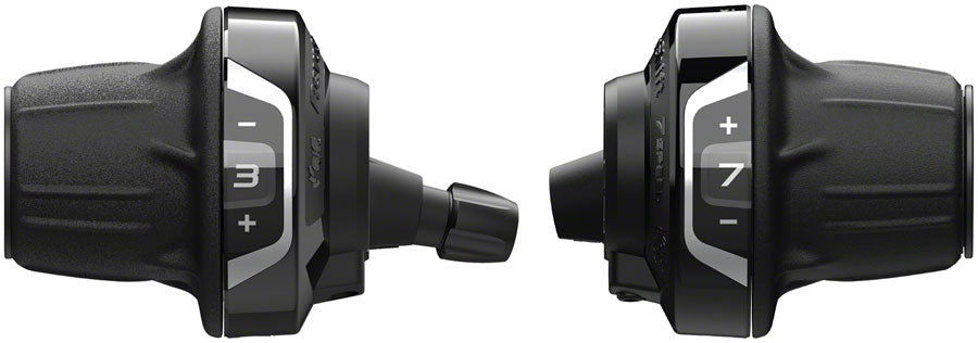 Shimano Tourney SL-RV400 Revoshift Twist Shifter Set - 3x7 Speed Optical Gear Display