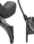 Shimano Tiagra ST-4725/BR-4770 Mechanical Shift/Hydraulic Brake Lever Caliper - Front Flat Mount Finned Resin Pads BLK