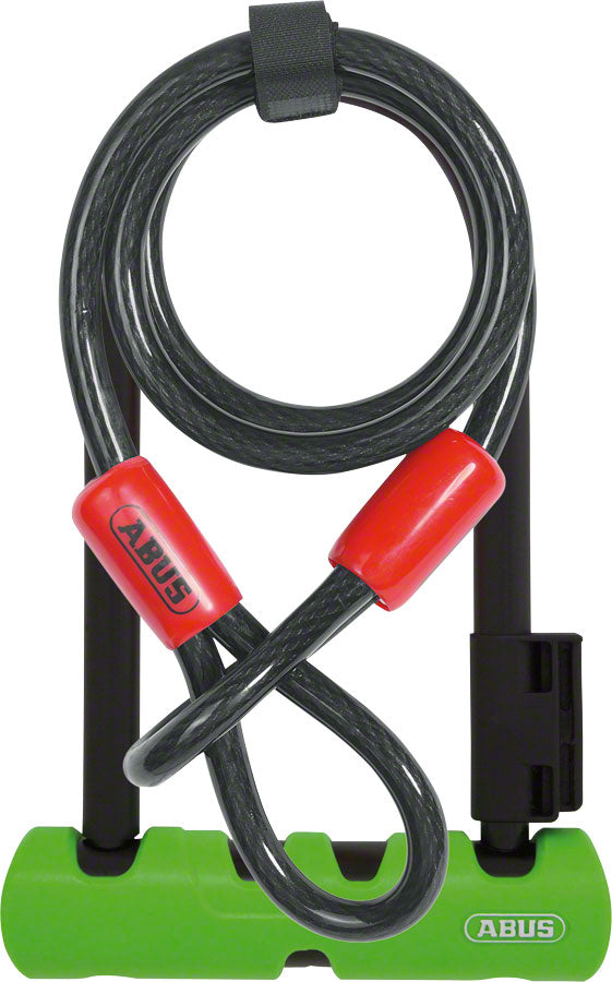 Abus Ultra 410 U-Lock - 3.9 x 7&quot; Keyed BLK/Green Includes Cobra cable bracket