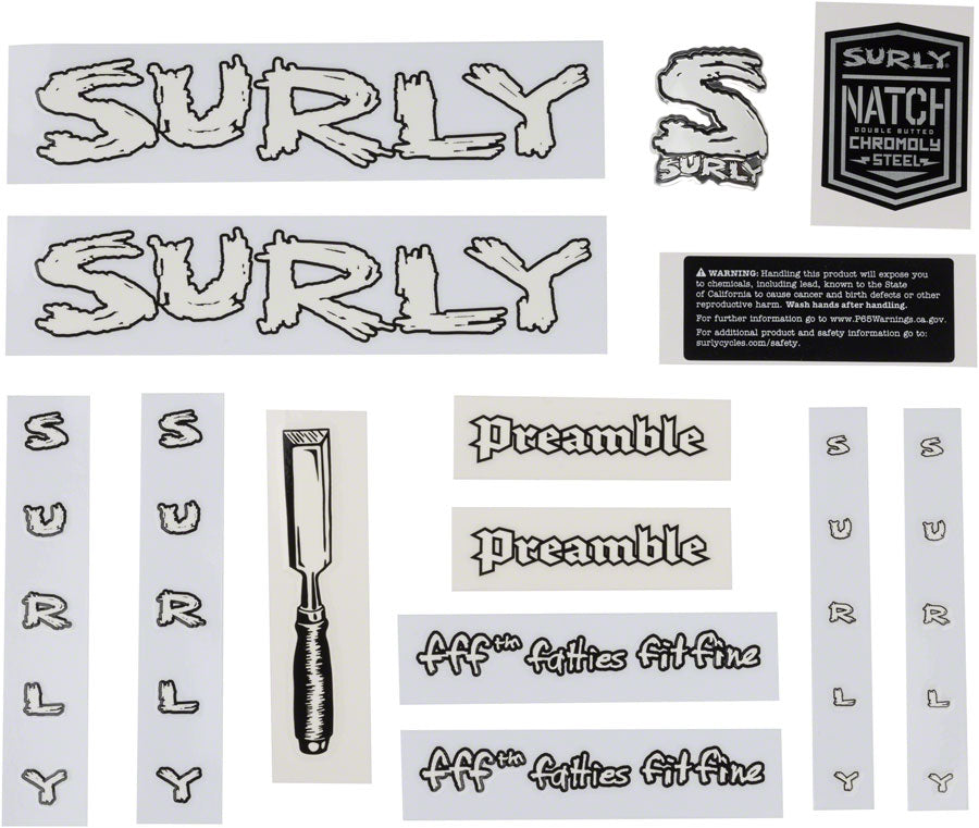 Surly Preamble Decal Set - White