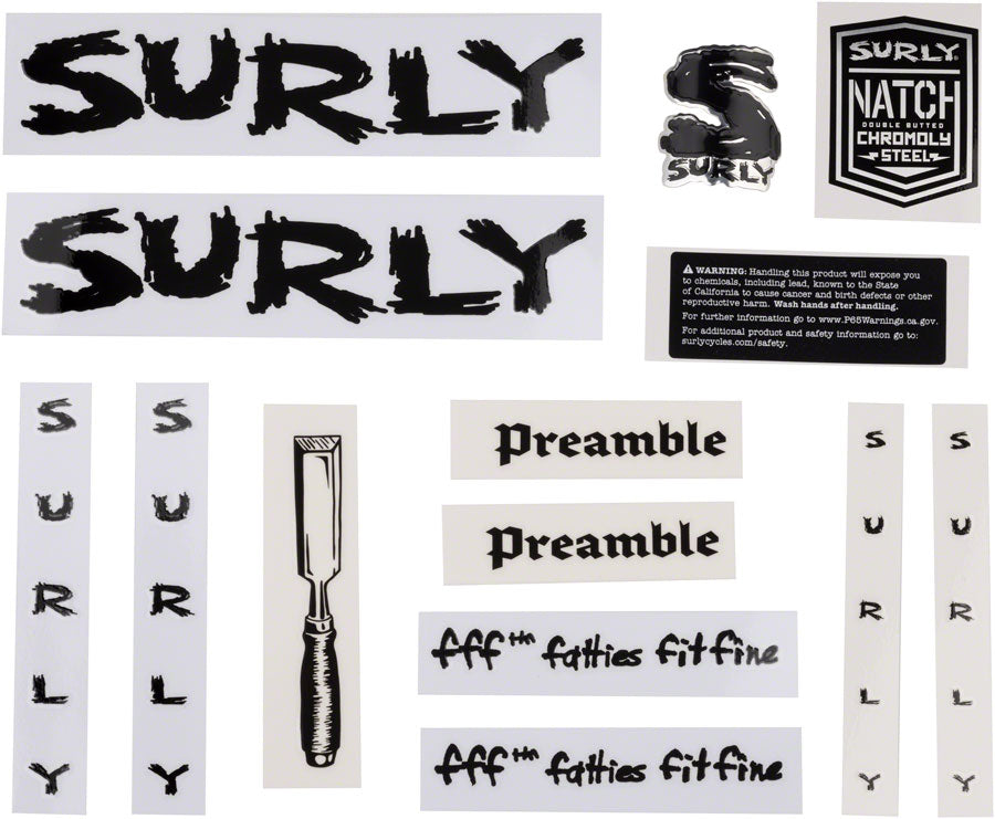 Surly Preamble Decal Set - Black