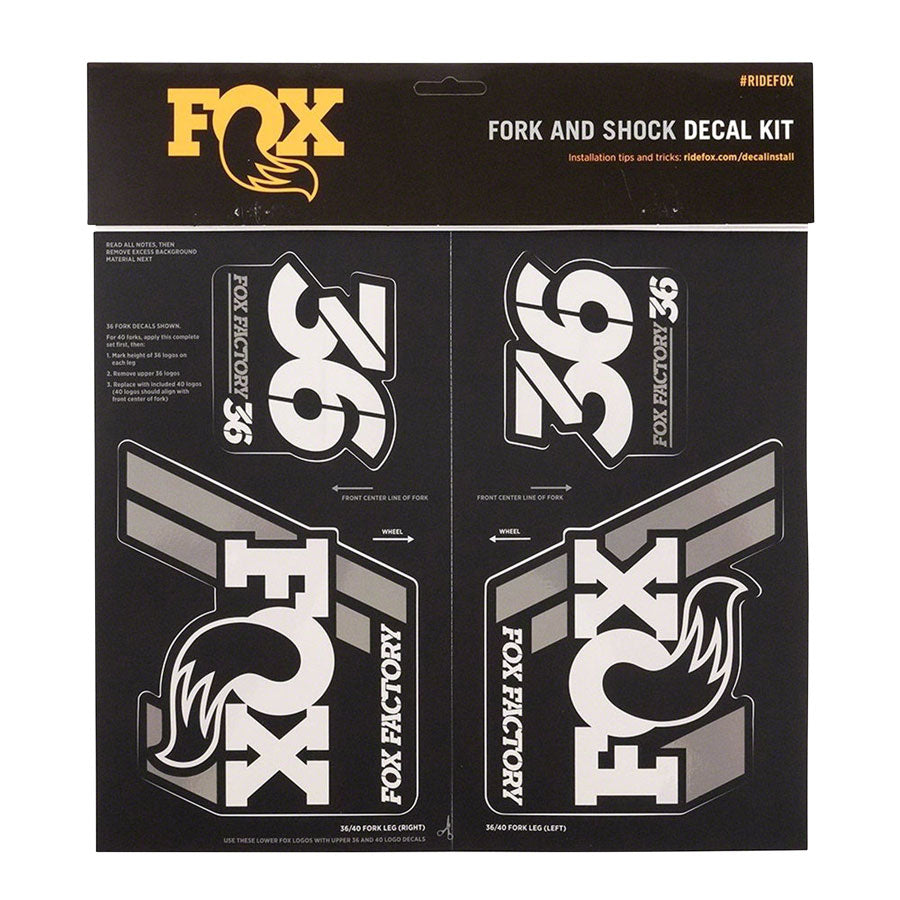 FOX Heritage Decal Kit for Forks and Shocks Silver