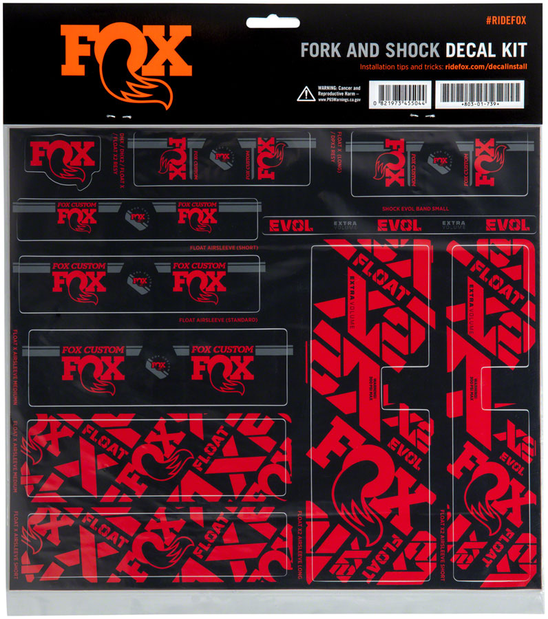 FOX Fork and Shock Decal Kit - Red