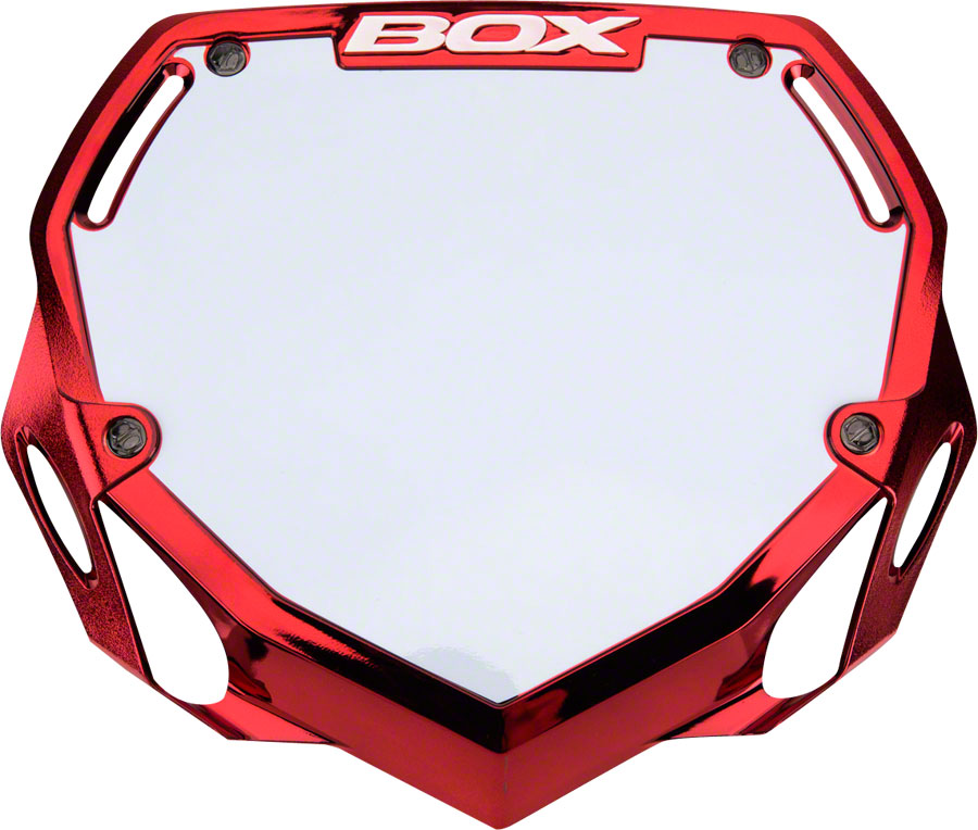BOX Box Two Number Plate Red Chrome - Large