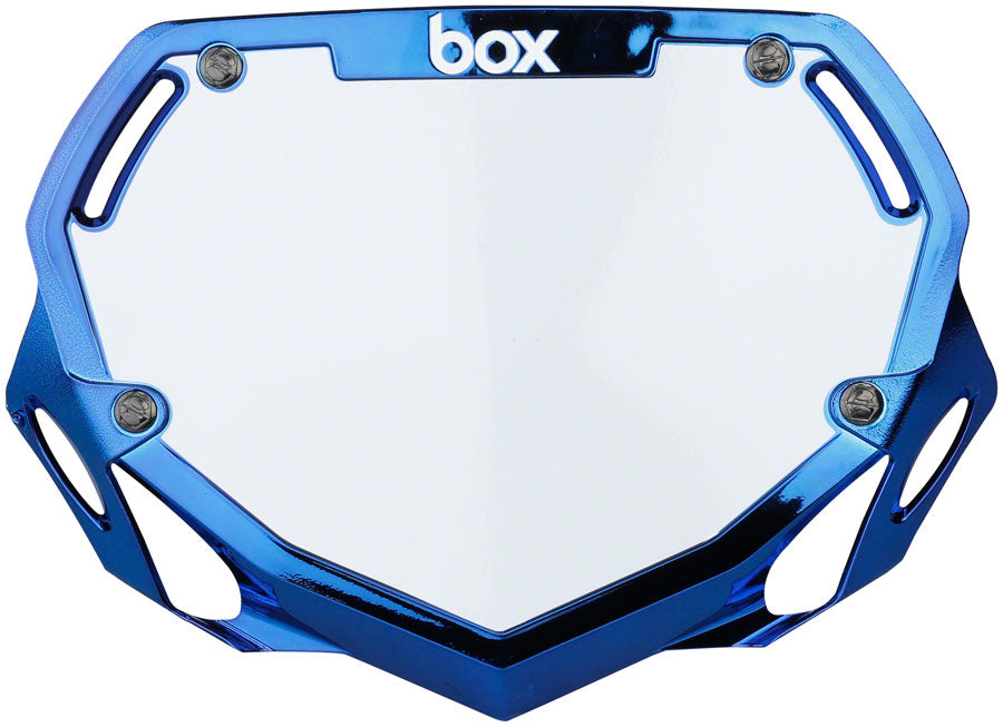 BOX Box Two Number Plate Blue Chrome - Small