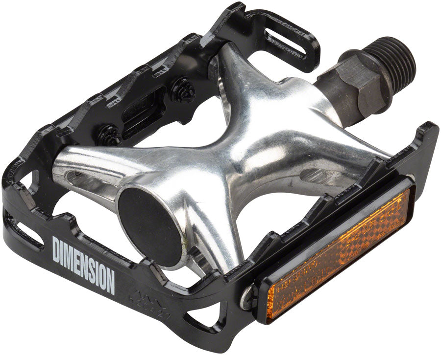 Dimension Mountain Compe Pedals - Platform Aluminum 9/16&quot; Black/Silver
