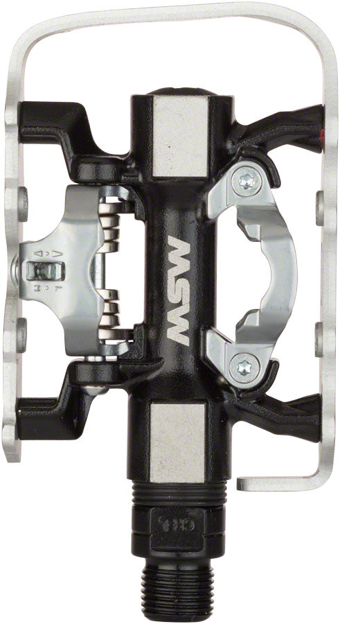 MSW CP-200 Pedals - Single Side Clipless Platform  Aluminum  9/16&quot; BLK/Silver