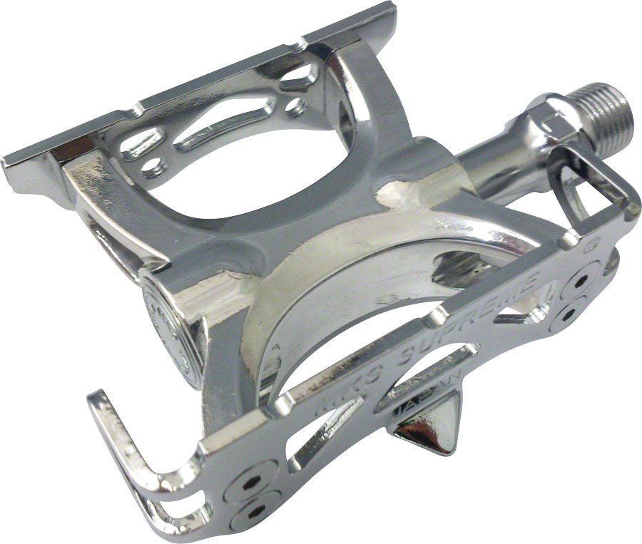 MKS Supreme Keirin Track Pedals - Aluminum 9/16&quot; Silver