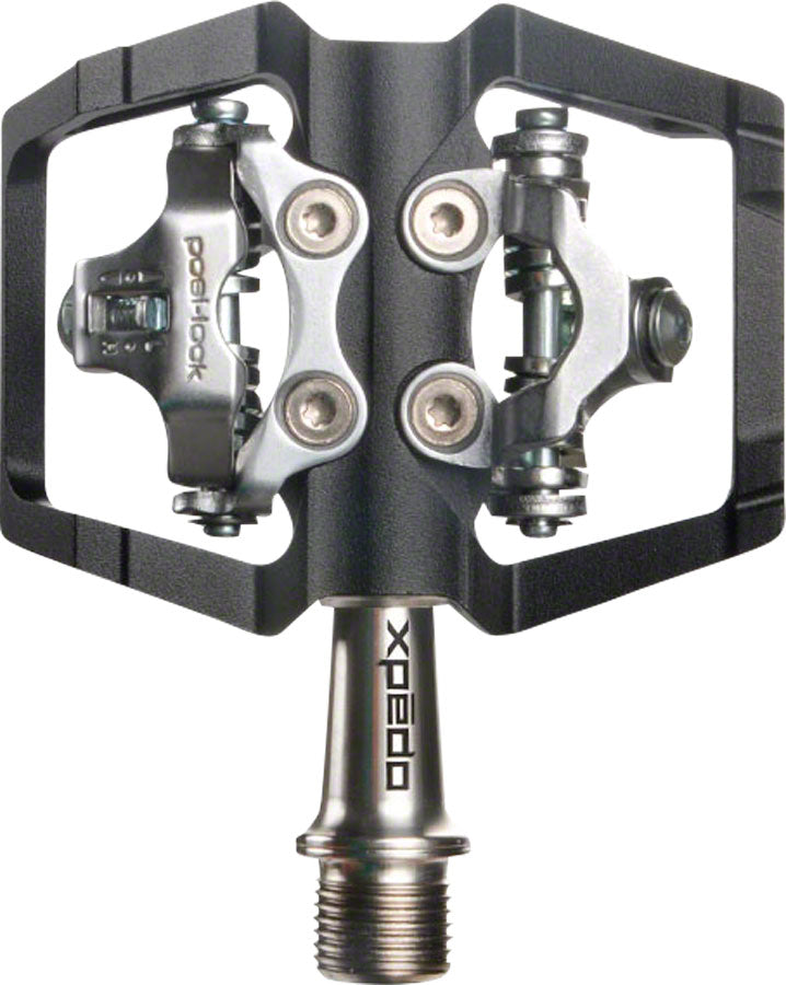 Xpedo Baldwin Pedals - Dual Sided Clipless Platform Aluminum 9/16&quot; BLK Titanium