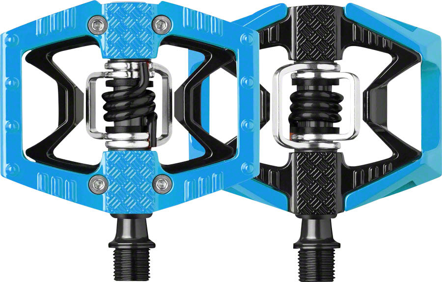 Crank Brothers Double Shot 2 Pedals - Single Side Clipless Platform Aluminum 9/16&quot; Blue/BLK