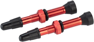 WHISKY No.9 Alloy Tubeless Valves - Pair 40mm Red