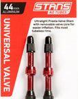 Stans NoTubes Alloy Valve Stems - 44mm Pair Red