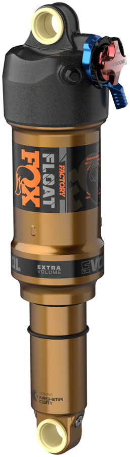 FOX Float Factory Rear Shock - Metric 210 x 55 mm EVOL LV 2-Position Adj 0.4 Spacer BLK/Kashima Coat