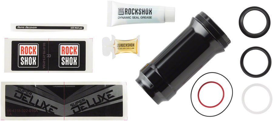 RockShox Rear Shock Air Can Assembly - DebonAir V2 185/210 x 47.5-55mm Deluxe/Super Deluxe A1-B2 2017+ BLK