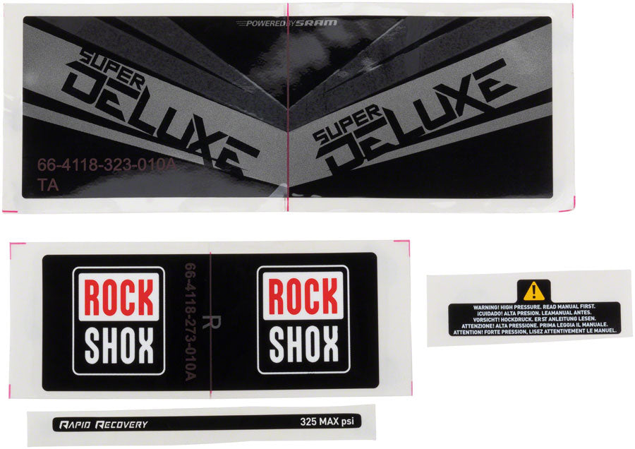 RockShox Rear Shock Air Can Assembly - DebonAir V2 165/190 x 37.5-45mm Deluxe/Super Deluxe A1-B2 2017+ BLK